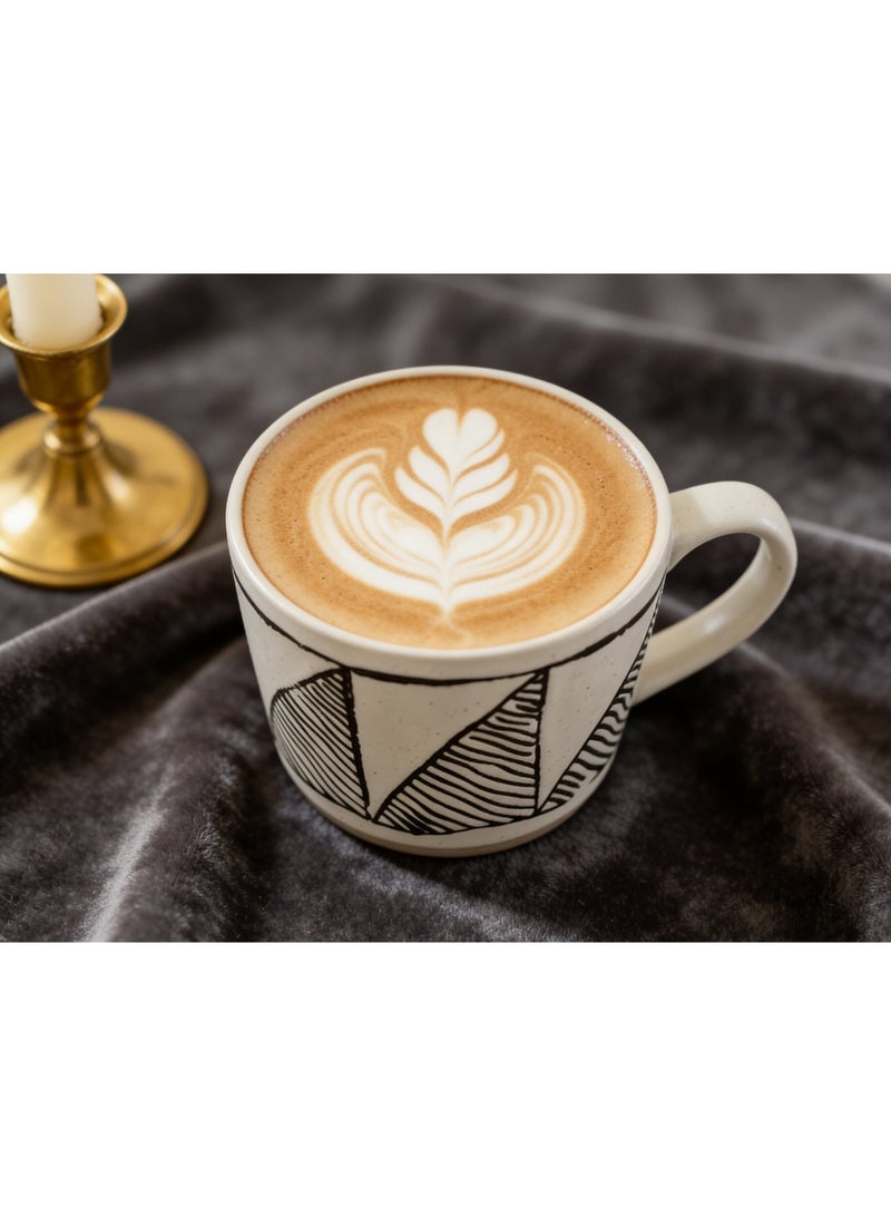 فناجين قهوة سيراميك عالية الجودة - سعة 350 مل - تصميم فم عريض - كوب سيراميك للقهوة والشاي واللاتي - Image 5